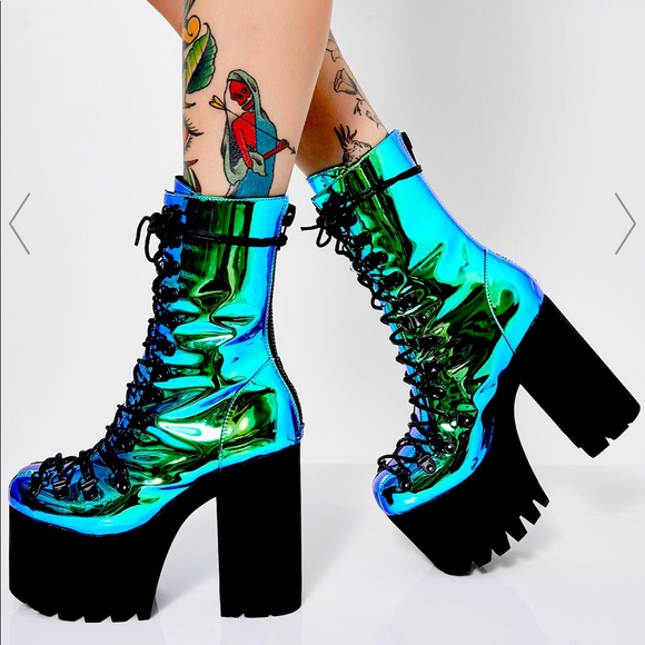 Dolls Kill Shoes Dollskill Moonstone Mermaid Metallic